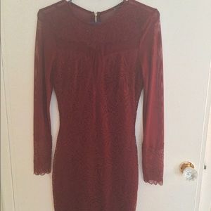 Lace maroon dress